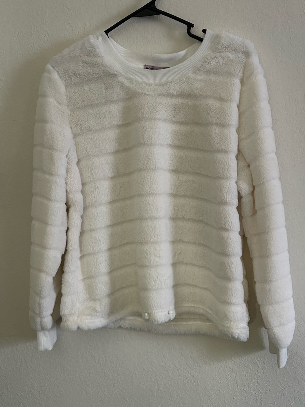 Fuzzy White Crewneck